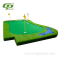 Mini Golf Court Buatan Rumput Meletakkan Mat Hijau